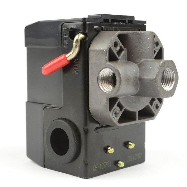Interstate Pneumatics Pressure Switch - 1/4" FPT Four Port Bend Lever Switch 20 Amps 85-125 PSI LF10-4H